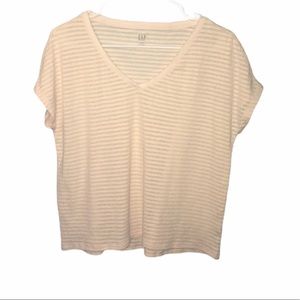 GAP Stripe Short Sleeve Tee Oversized Peach Small